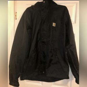 Carhartt. Storm defender rain jacket.  Size Large.
Loose fit. Black.